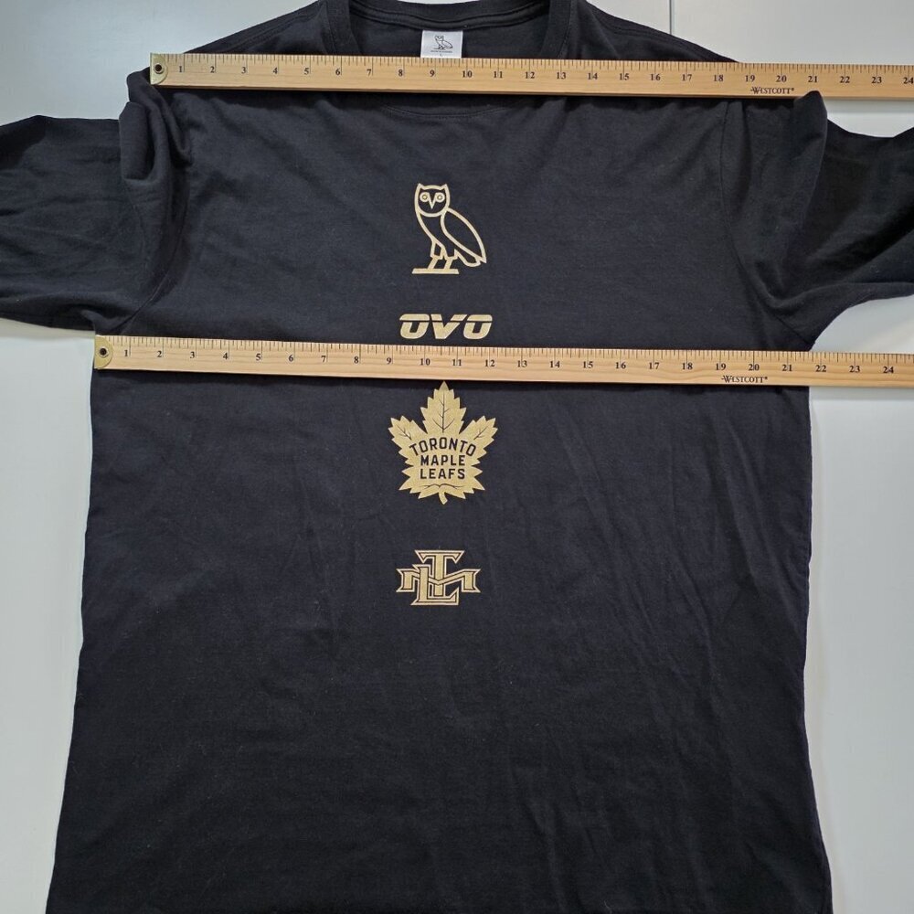 OVO Toronto Maple Leafs Graphic Print T Shirt Mens L Black Gold Stanley Cup NHL - Picture 5 of 16